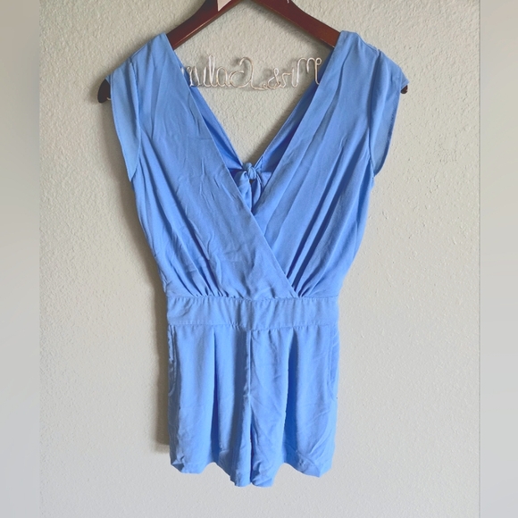Sky blue Chiffon Romper - Picture 1 of 4